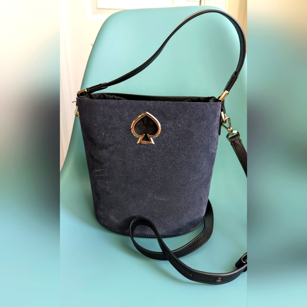 Kate Spade bucket bag in blue suede